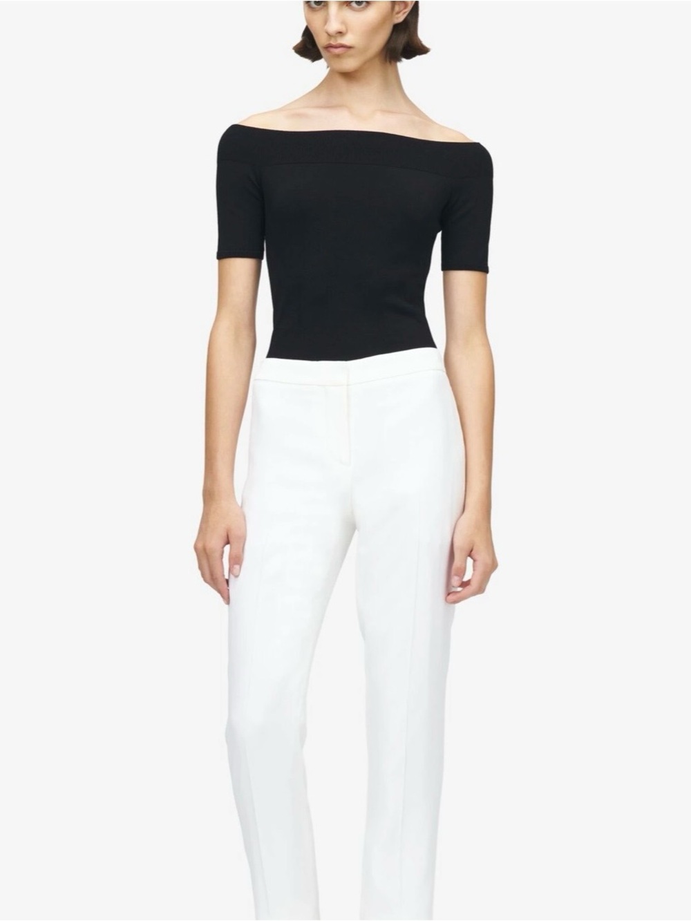 Alexander McQueen $950 Black Off Shoulder Knit Top XS